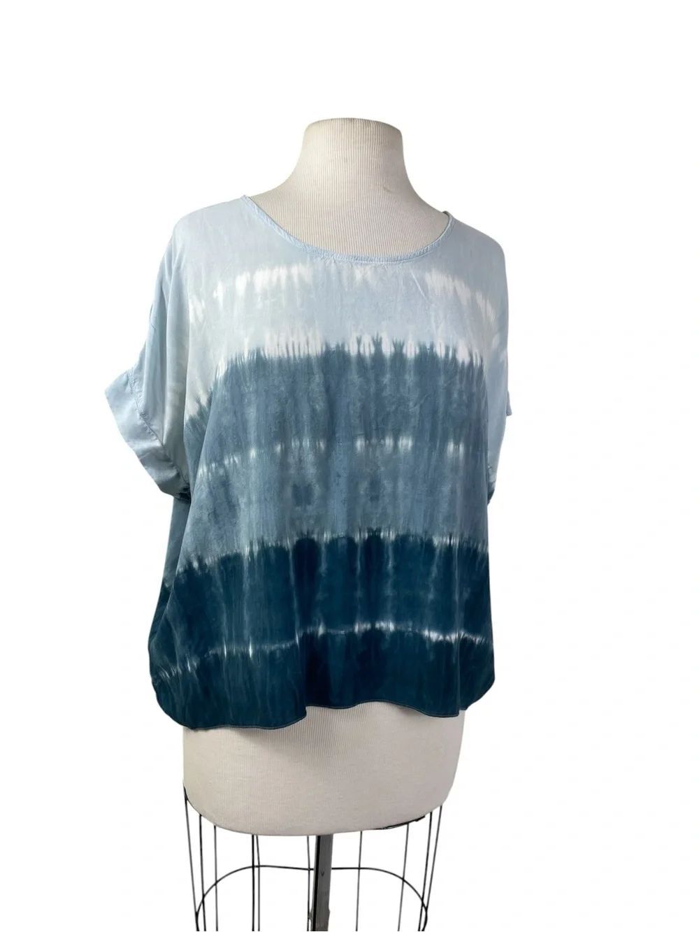 Hard Tail Blue Ombre Tie-Dye Short Sleeve Tee